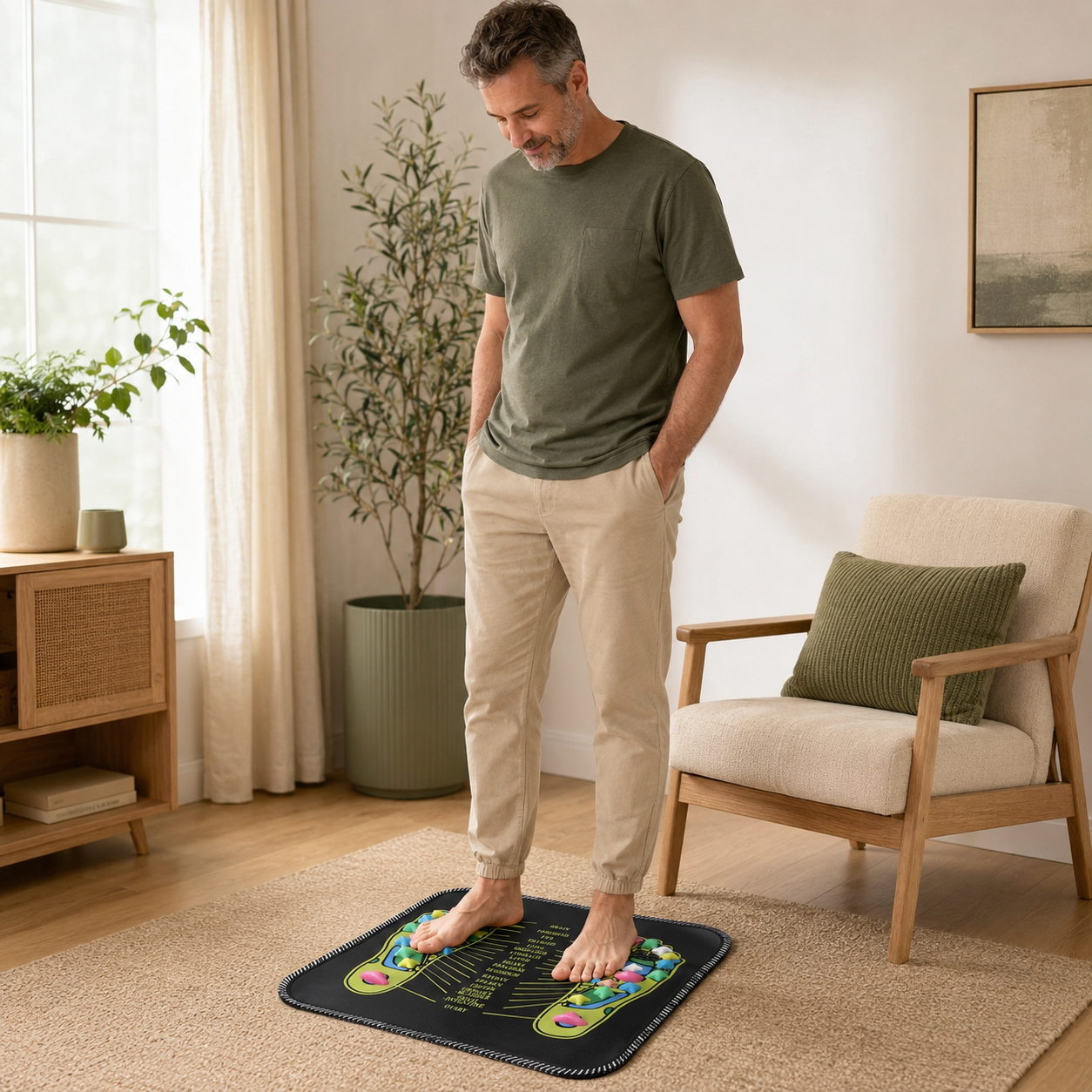 Cobblestone-Style Foot Massage Mat for Daily Relaxation