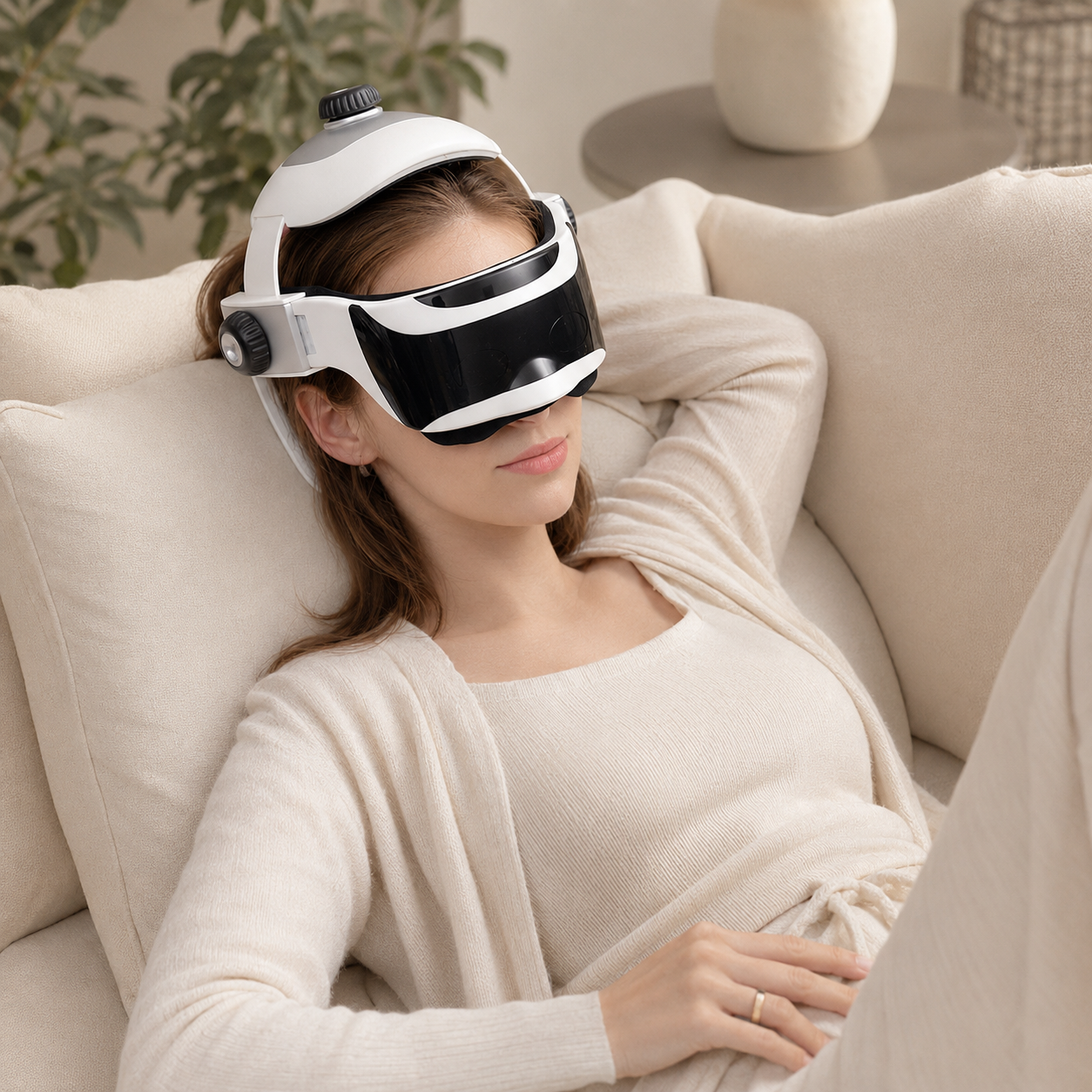 Electric Vibration Head Massager with 3 Speeds and Remote Control